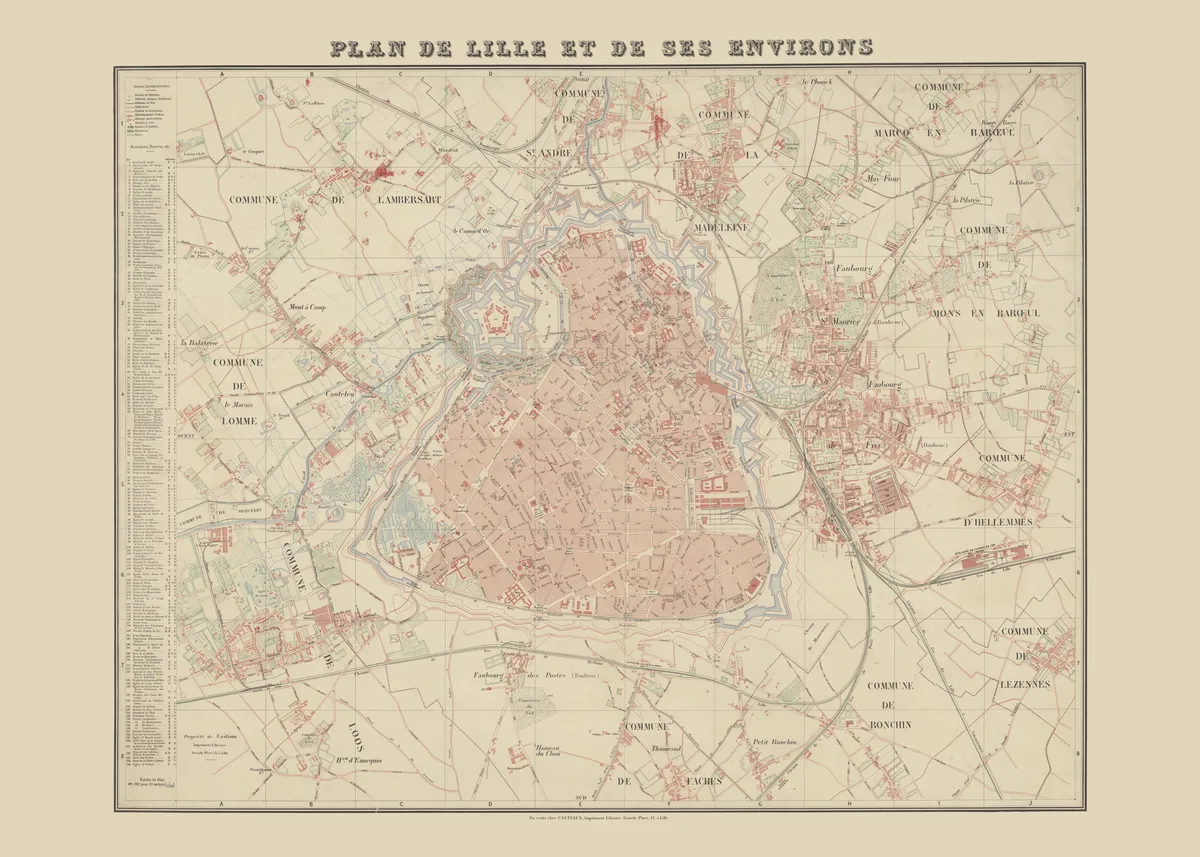 Plan de Lille et de ses environs